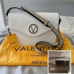 NWT Mario Valentino White Sand Leather Crossbody Bag - V9501-SO-WS